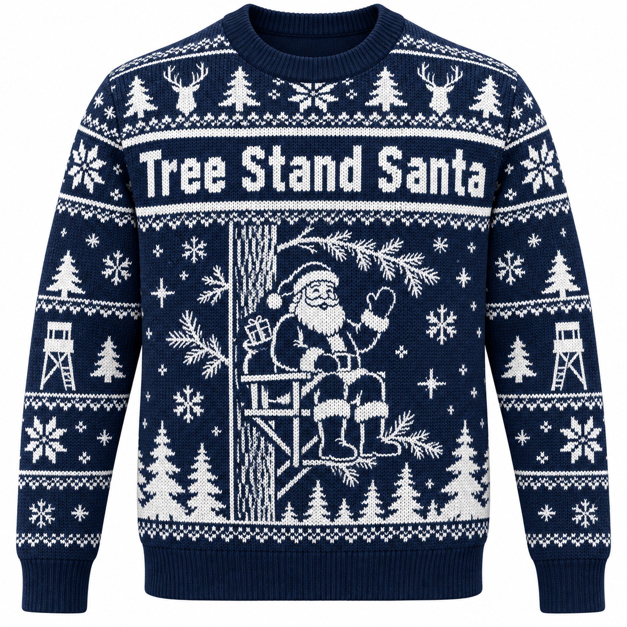 [popular-sweater:PX-07-11:front] Tree Stand Santa Ugly Christmas Sweatshirt - Front view