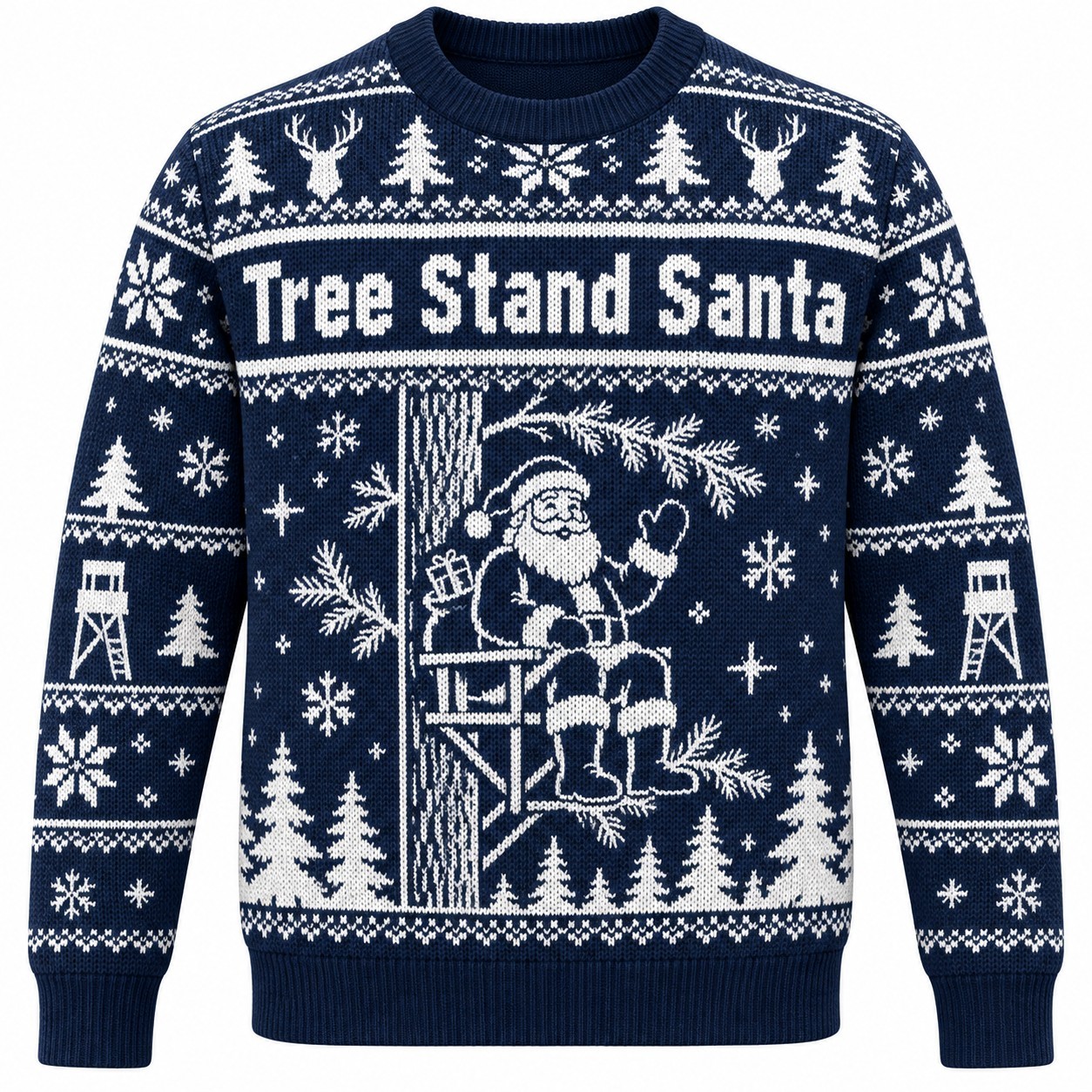 [popular-sweater:PX-07-11:front] Tree Stand Santa Ugly Christmas Sweatshirt - Front view