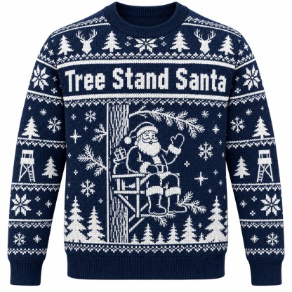 [popular-sweater:PX-07-11:front] Tree Stand Santa Ugly Christmas Sweatshirt - Front view