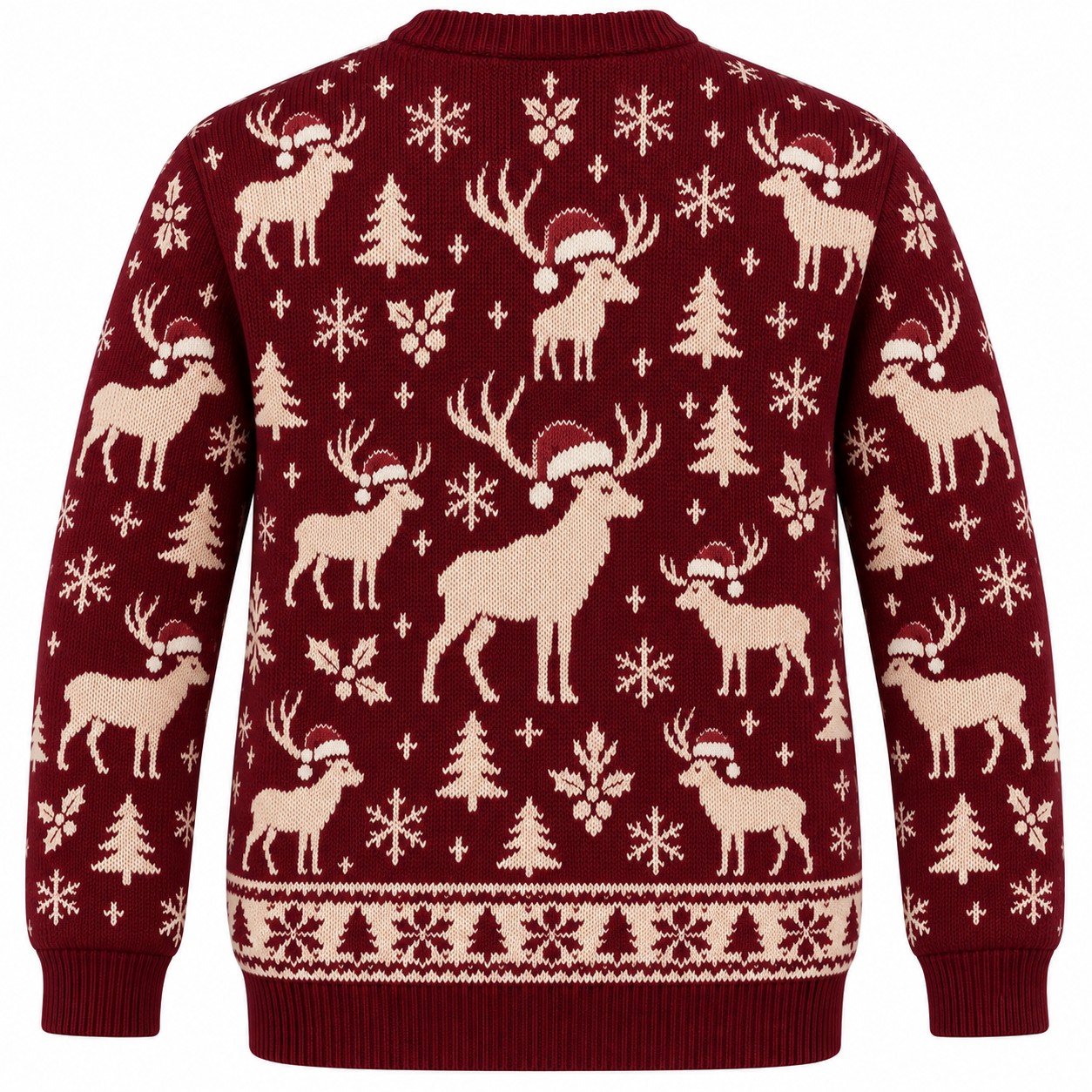 [popular-sweater:PX-07-12:back] Elk Yeah Christmas Ugly Christmas Sweatshirt - Back view