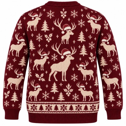 [popular-sweater:PX-07-12:back] Elk Yeah Christmas Ugly Christmas Sweatshirt - Back view