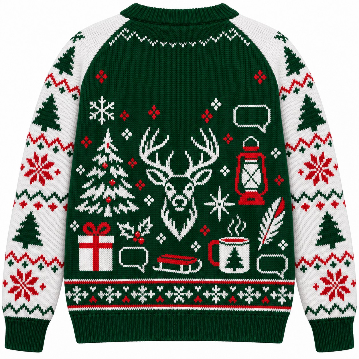[popular-sweater:PX-07-13:back] Blaze Orange Christmas Hunter Ugly Christmas Sweatshirt - Back view