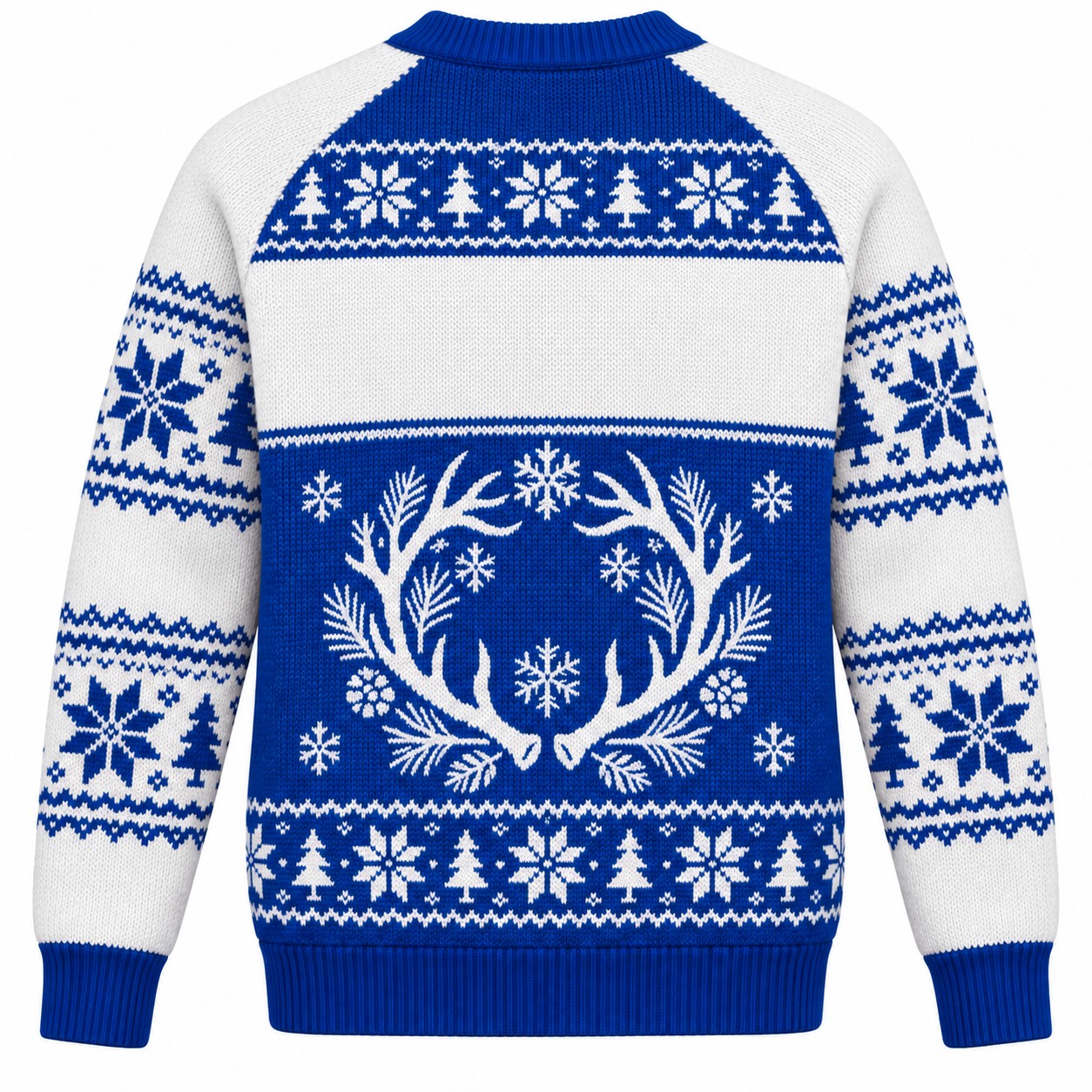 [popular-sweater:PX-07-16:back] Antler Wreath Christmas Ugly Christmas Sweatshirt - Back view