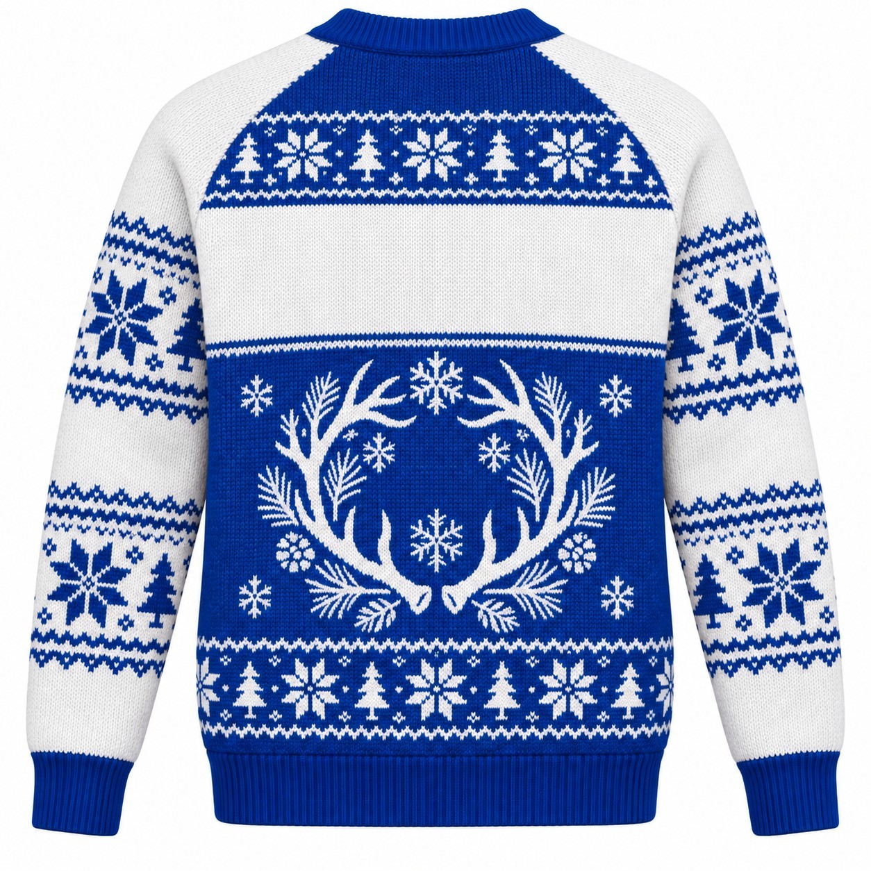 [popular-sweater:PX-07-16:back] Antler Wreath Christmas Ugly Christmas Sweatshirt - Back view