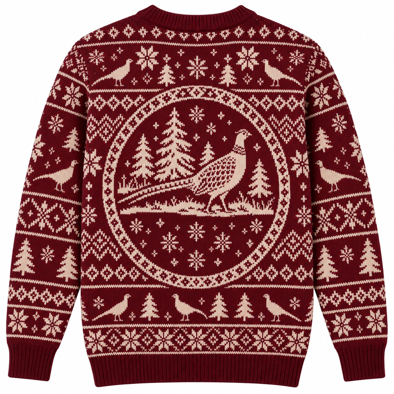 [popular-sweater:PX-07-20:back] Pheasant Holidays Ugly Christmas Sweatshirt - Back view
