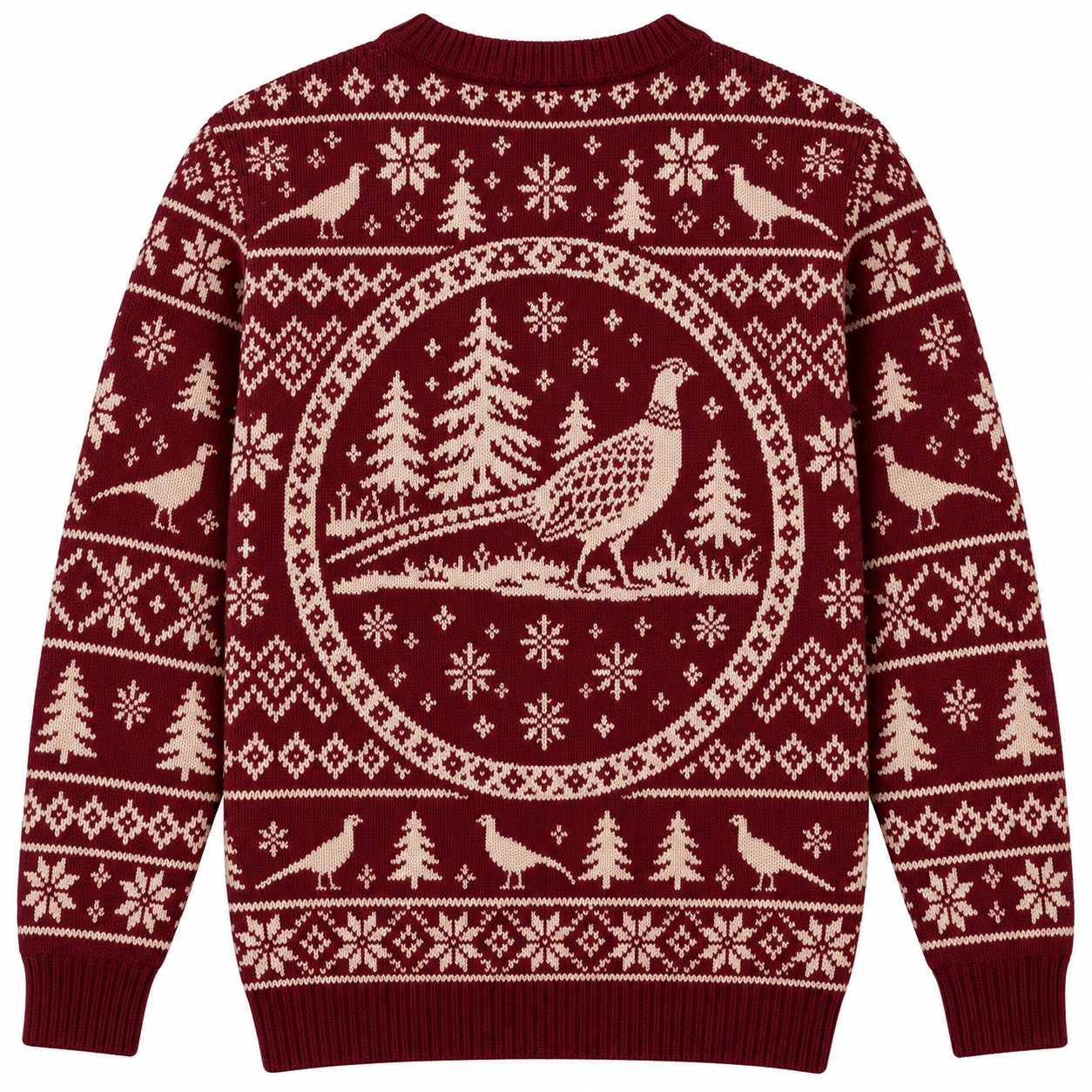 [popular-sweater:PX-07-20:back] Pheasant Holidays Ugly Christmas Sweatshirt - Back view