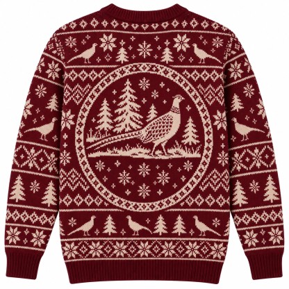 [popular-sweater:PX-07-20:back] Pheasant Holidays Ugly Christmas Sweatshirt - Back view