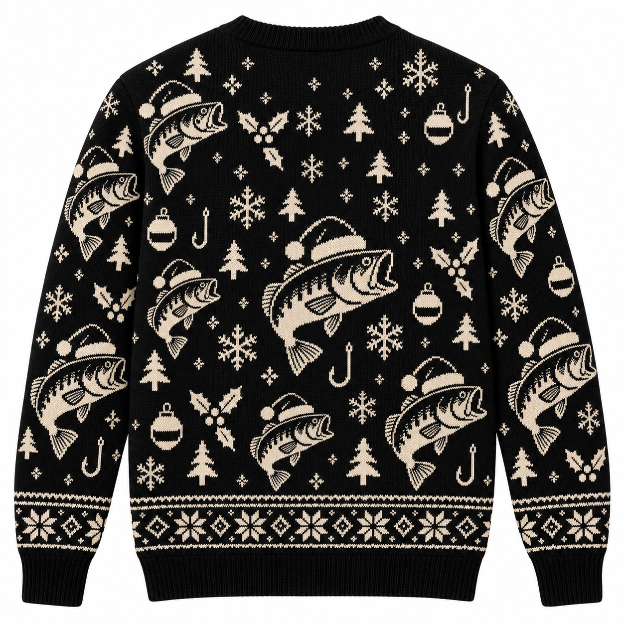 [popular-sweater:PX-08-02:back] Best Bass Christmas Ever Ugly Christmas Sweatshirt - Back view