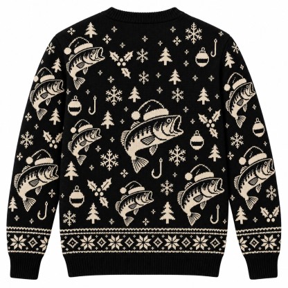 [popular-sweater:PX-08-02:back] Best Bass Christmas Ever Ugly Christmas Sweatshirt - Back view
