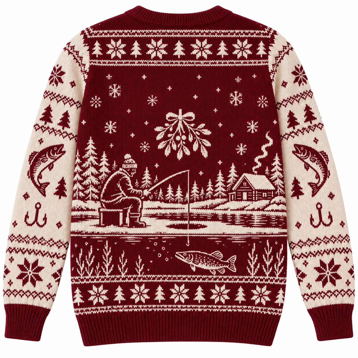 [popular-sweater:PX-08-04:back] Lure Me Under The Mistletoe Ugly Christmas Sweatshirt - Back view