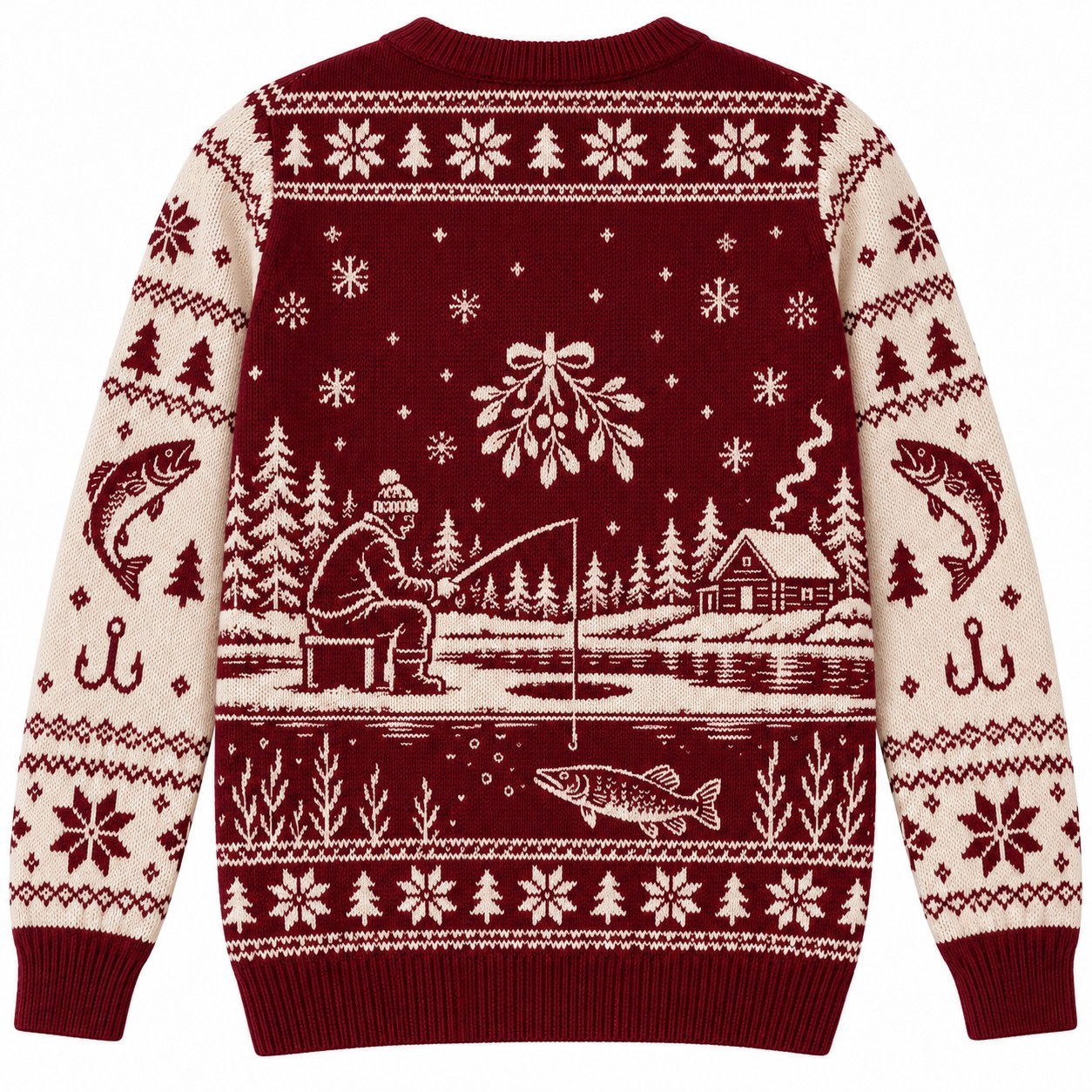 [popular-sweater:PX-08-04:back] Lure Me Under The Mistletoe Ugly Christmas Sweatshirt - Back view