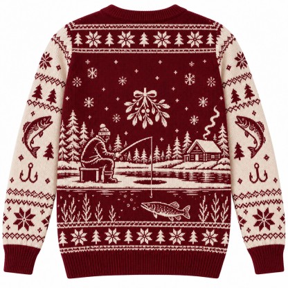 [popular-sweater:PX-08-04:back] Lure Me Under The Mistletoe Ugly Christmas Sweatshirt - Back view