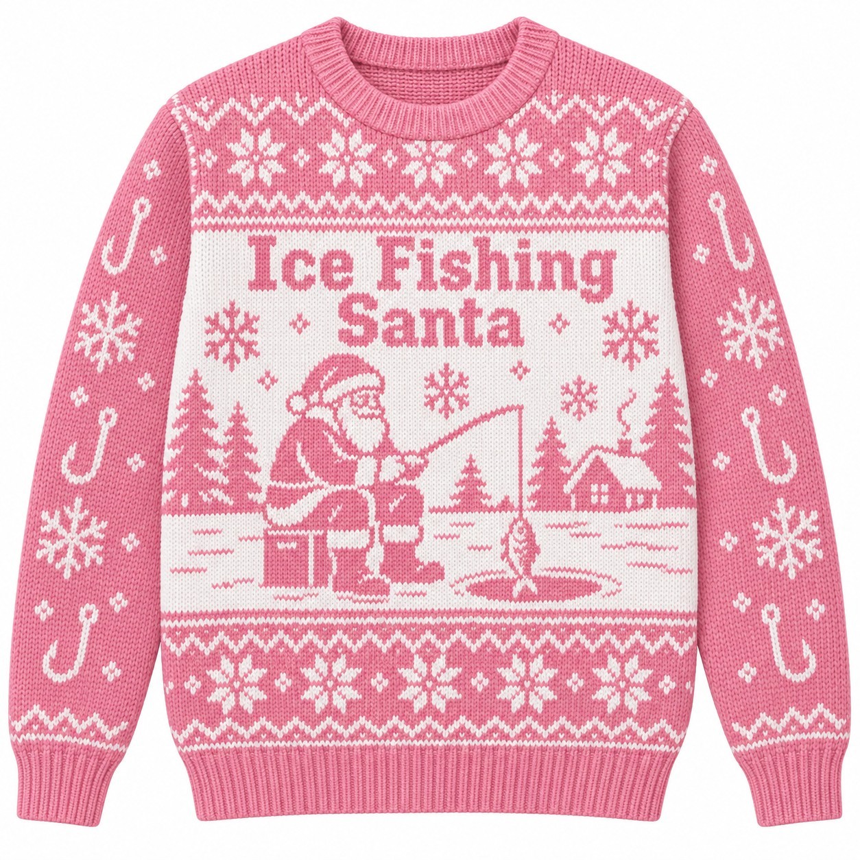 [popular-sweater:PX-08-06:front] Ice Fishing Santa Ugly Christmas Sweatshirt - Front view