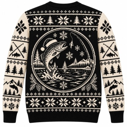[popular-sweater:PX-08-10:back] Catch Of The Season Fishing Ugly Christmas Sweatshirt - Back view