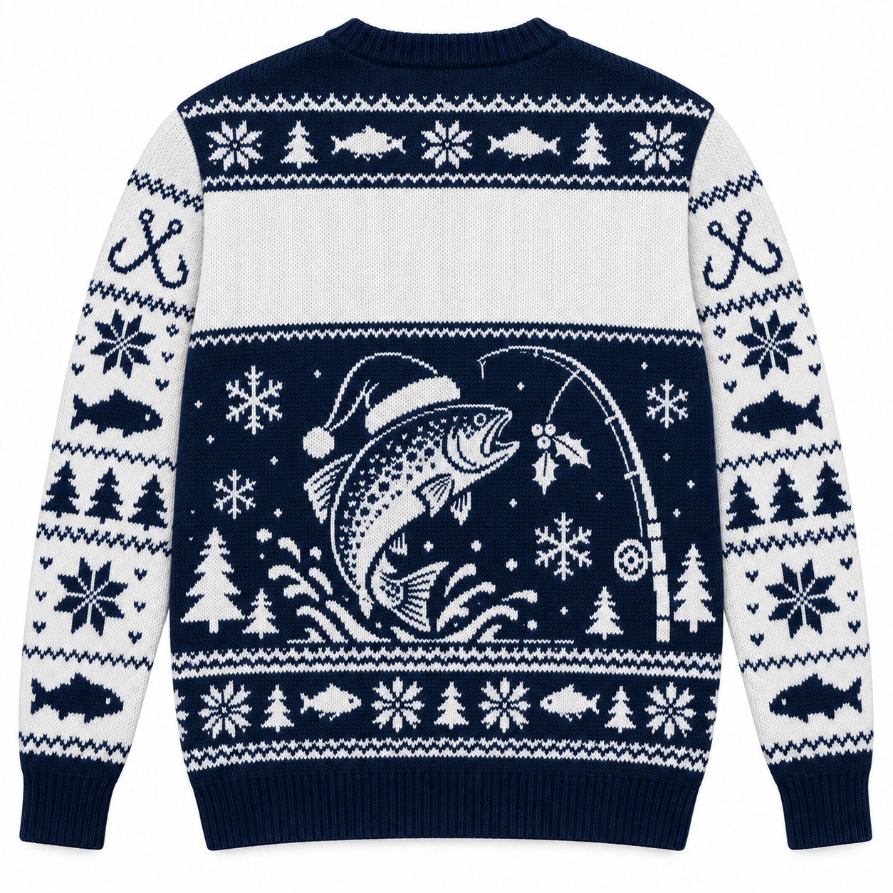 [popular-sweater:PX-08-11:back] Fishing Is My Christmas Spirit Ugly Christmas Sweatshirt - Back view