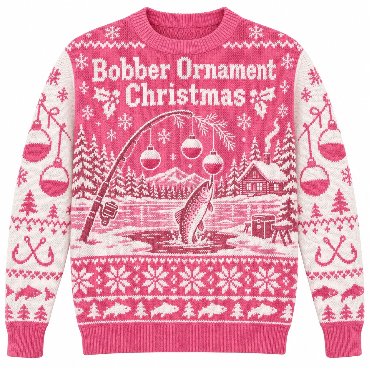 [popular-sweater:PX-08-14:front] Bobber Ornament Christmas Ugly Christmas Sweatshirt - Front view