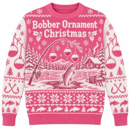 [popular-sweater:PX-08-14:front] Bobber Ornament Christmas Ugly Christmas Sweatshirt - Front view