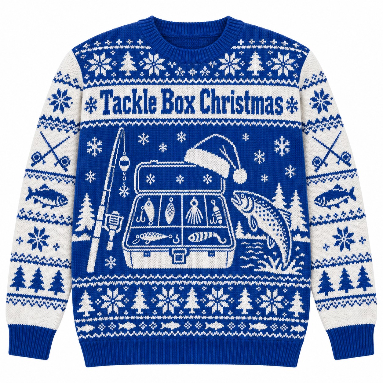 [popular-sweater:PX-08-16:front] Tackle Box Christmas Ugly Christmas Sweatshirt - Front view