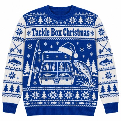 [popular-sweater:PX-08-16:front] Tackle Box Christmas Ugly Christmas Sweatshirt - Front view