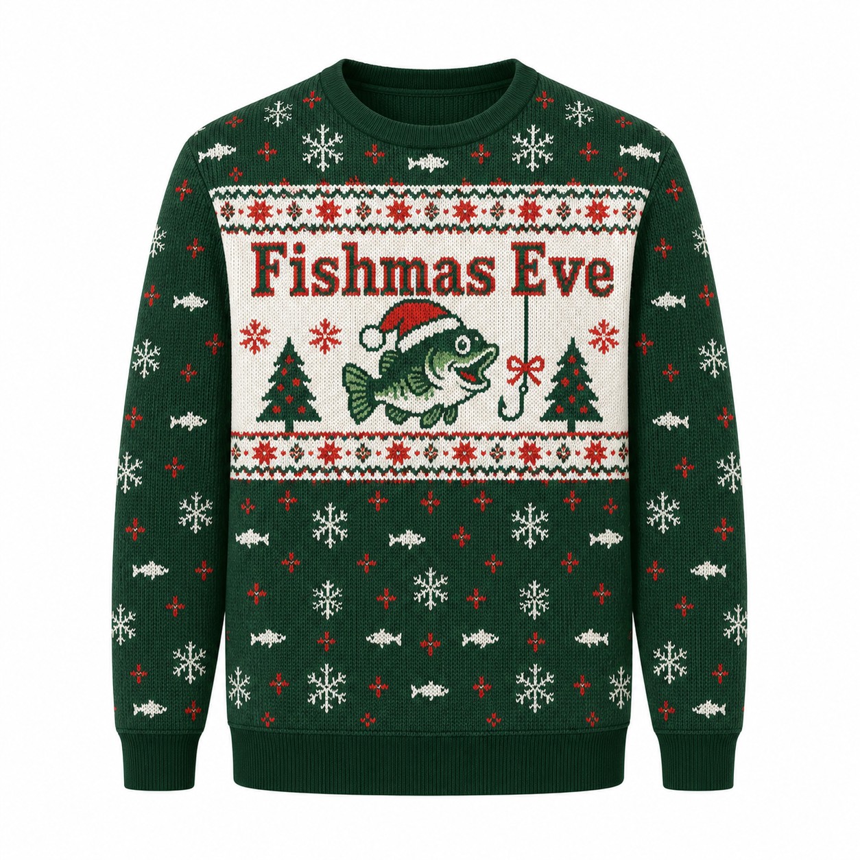 [popular-sweater:PX-08-21:front] Fishmas Eve Ugly Christmas Sweatshirt - Front view