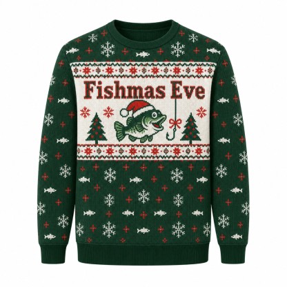 [popular-sweater:PX-08-21:front] Fishmas Eve Ugly Christmas Sweatshirt - Front view