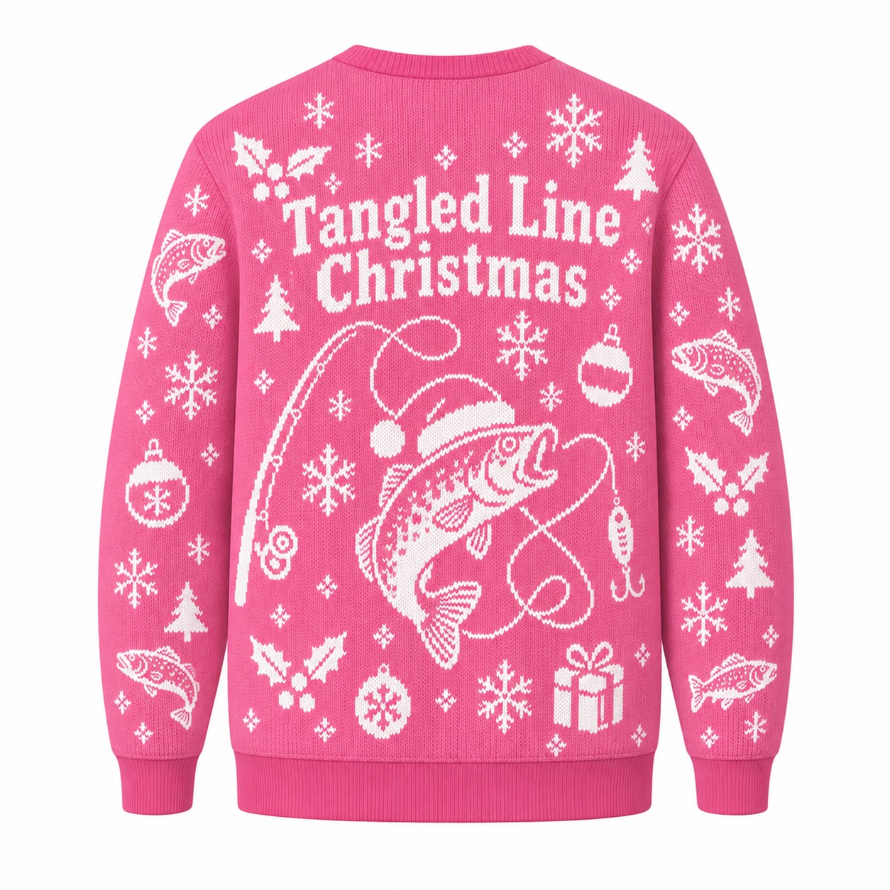 [popular-sweater:PX-08-22:back] Tangled Line Christmas Ugly Christmas Sweatshirt - Back view
