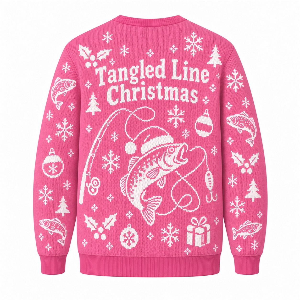 [popular-sweater:PX-08-22:back] Tangled Line Christmas Ugly Christmas Sweatshirt - Back view