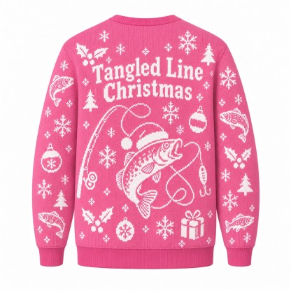 [popular-sweater:PX-08-22:back] Tangled Line Christmas Ugly Christmas Sweatshirt - Back view