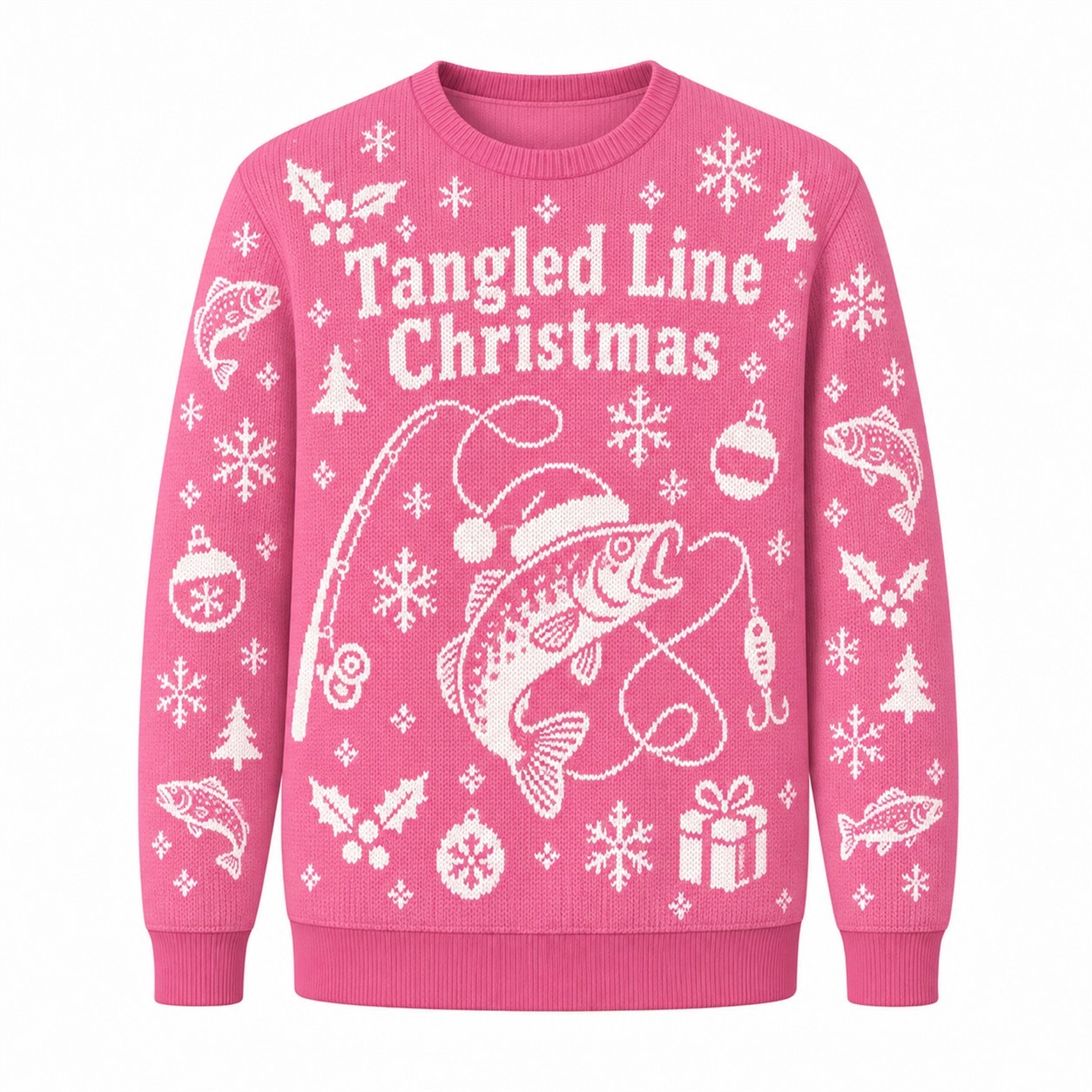 [popular-sweater:PX-08-22:front] Tangled Line Christmas Ugly Christmas Sweatshirt - Front view
