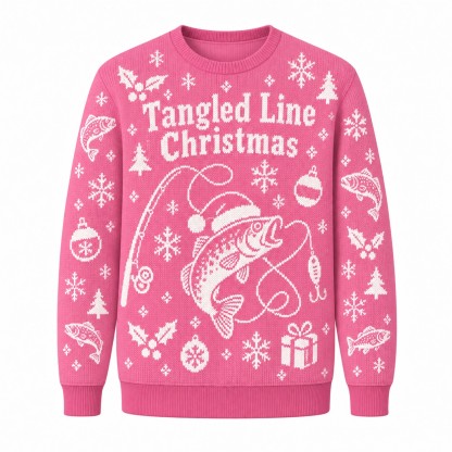 [popular-sweater:PX-08-22:front] Tangled Line Christmas Ugly Christmas Sweatshirt - Front view