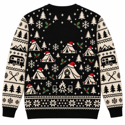 [popular-sweater:PX-09-02:back] Merry Campmas Tent Ugly Christmas Sweatshirt - Back view