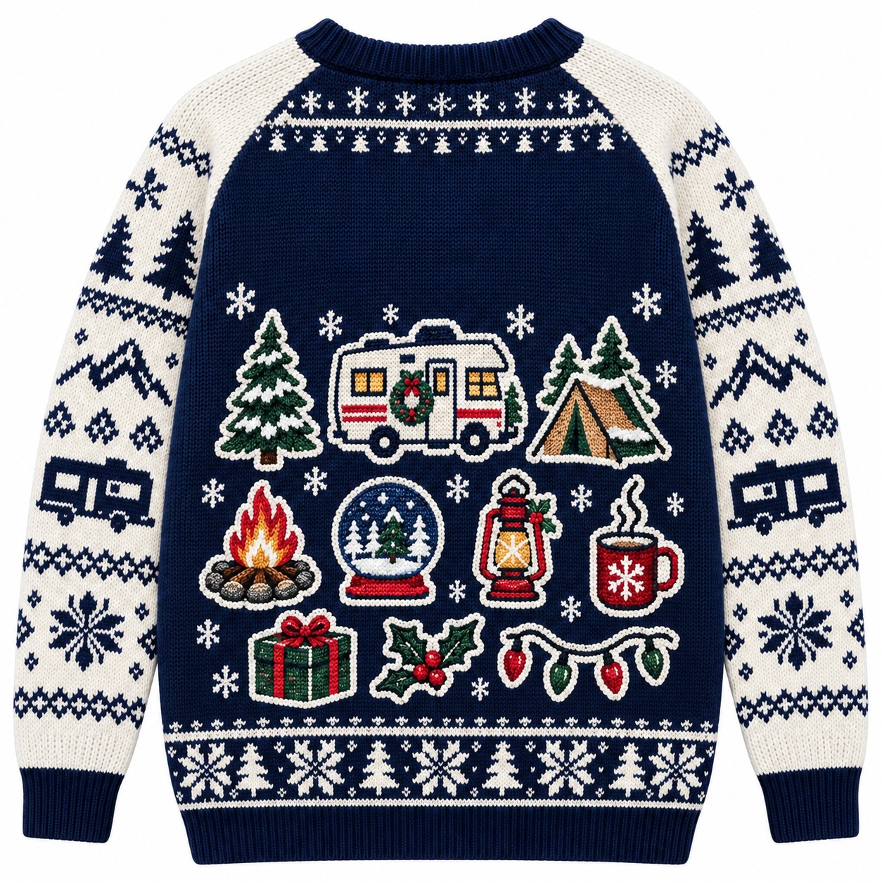 [popular-sweater:PX-09-03:back] RV There Yet Christmas Ugly Christmas Sweatshirt - Back view