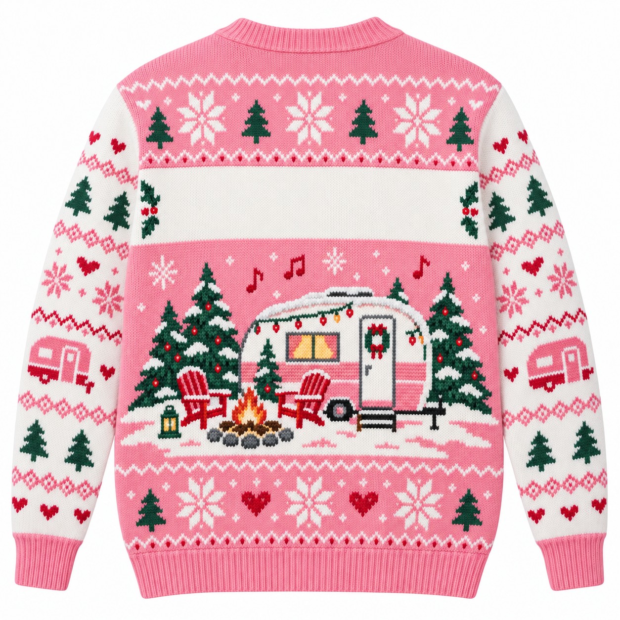 [popular-sweater:PX-09-06:back] Campfire Carols Ugly Christmas Sweatshirt - Back view