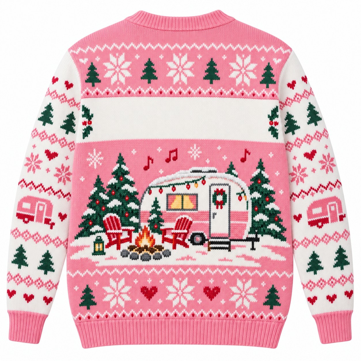 [popular-sweater:PX-09-06:back] Campfire Carols Ugly Christmas Sweatshirt - Back view