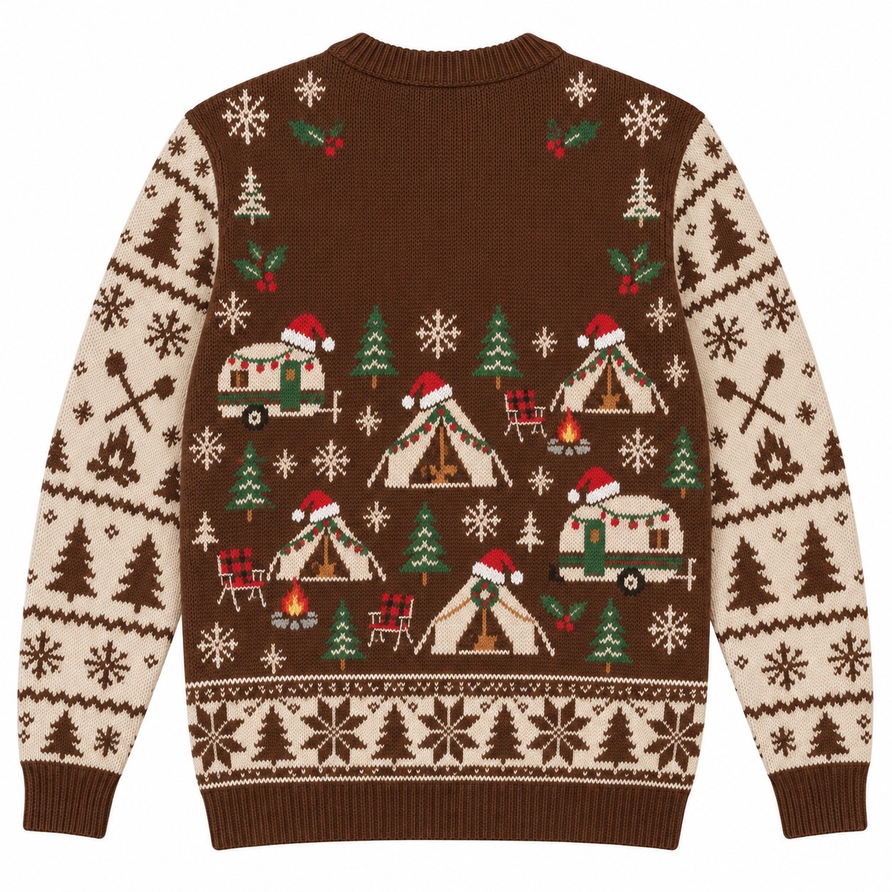 [popular-sweater:PX-09-07:back] Glamping Christmas Ugly Christmas Sweatshirt - Back view