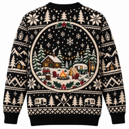 [popular-sweater:PX-09-10:back] Cabin Fever Christmas Ugly Christmas Sweatshirt - Back view