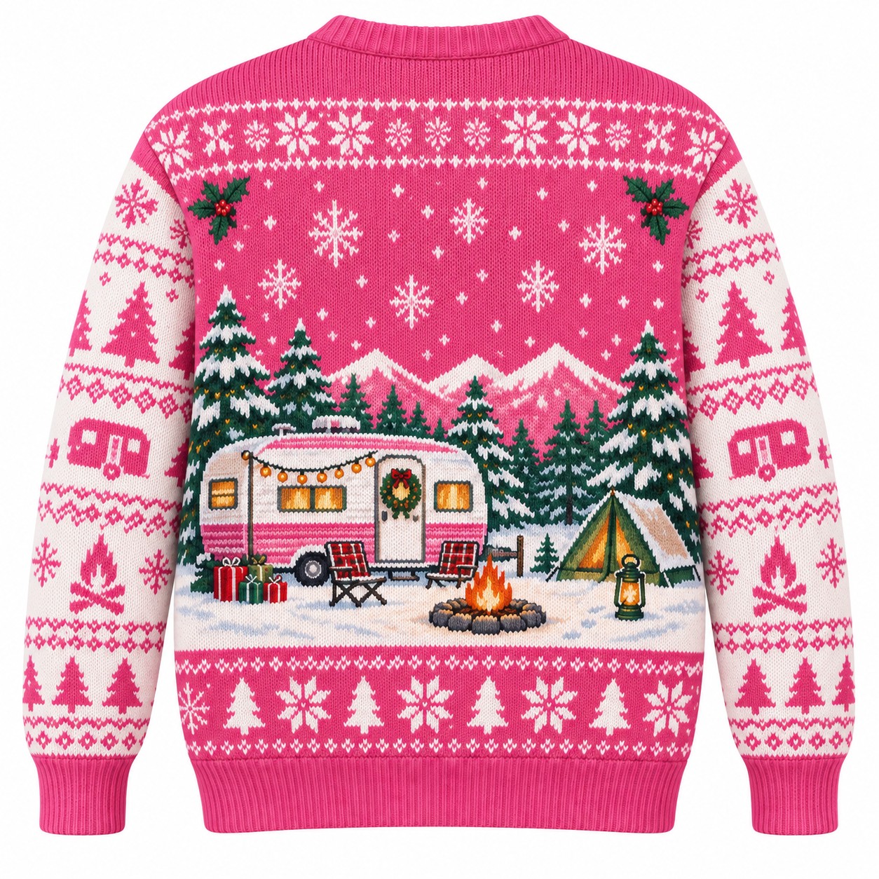 [popular-sweater:PX-09-14:back] Pine Tree Park Christmas Ugly Christmas Sweatshirt - Back view