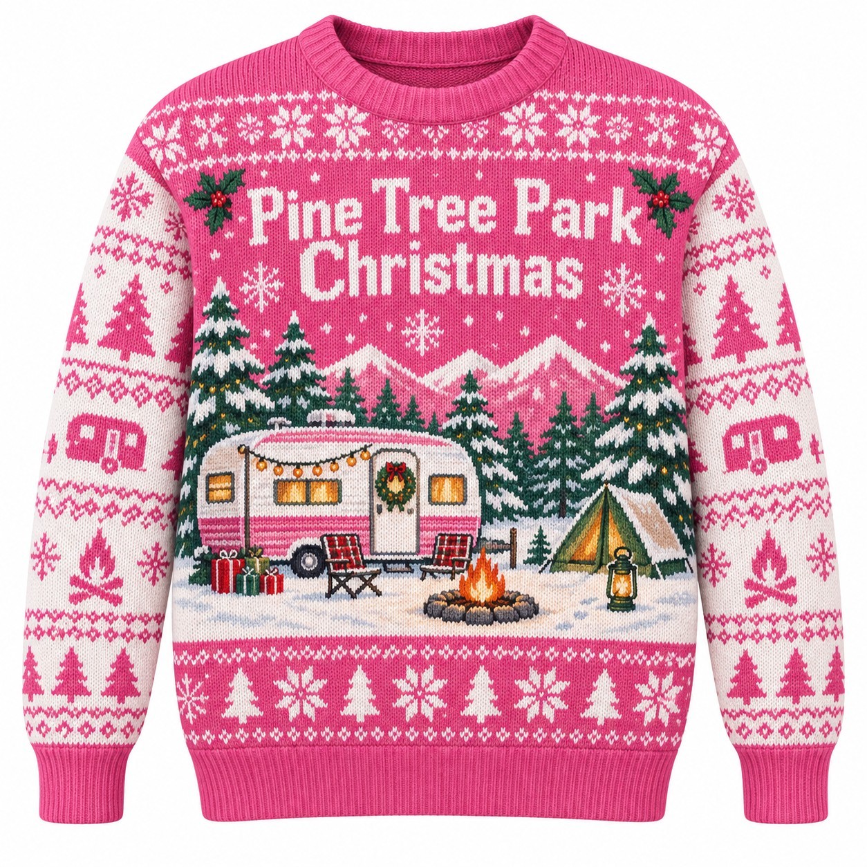 [popular-sweater:PX-09-14:front] Pine Tree Park Christmas Ugly Christmas Sweatshirt - Front view