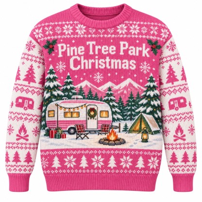 [popular-sweater:PX-09-14:front] Pine Tree Park Christmas Ugly Christmas Sweatshirt - Front view