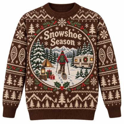 [popular-sweater:PX-09-15:front] Snowshoe Season Ugly Christmas Sweatshirt - Front view