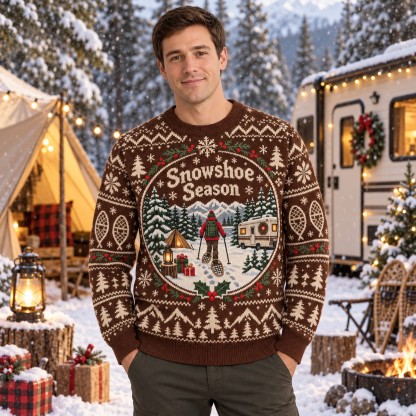[popular-sweater:PX-09-15:male] Snowshoe Season Ugly Christmas Sweatshirt - Male view