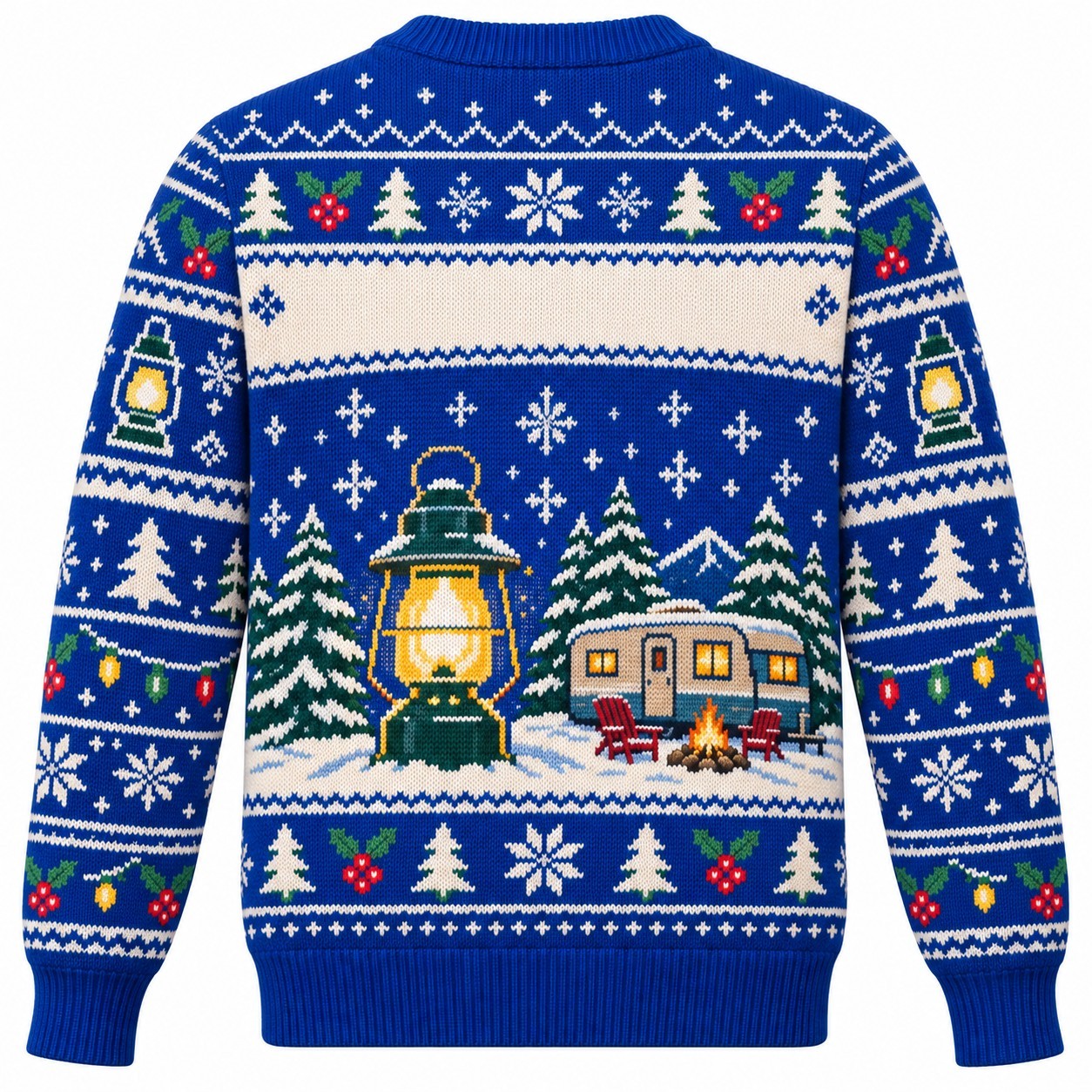 [popular-sweater:PX-09-16:back] Lantern Light Christmas Camping Ugly Christmas Sweatshirt - Back view