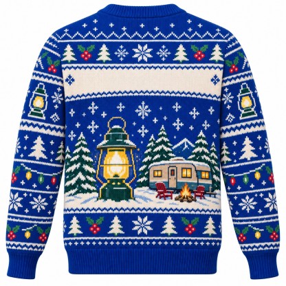 [popular-sweater:PX-09-16:back] Lantern Light Christmas Camping Ugly Christmas Sweatshirt - Back view