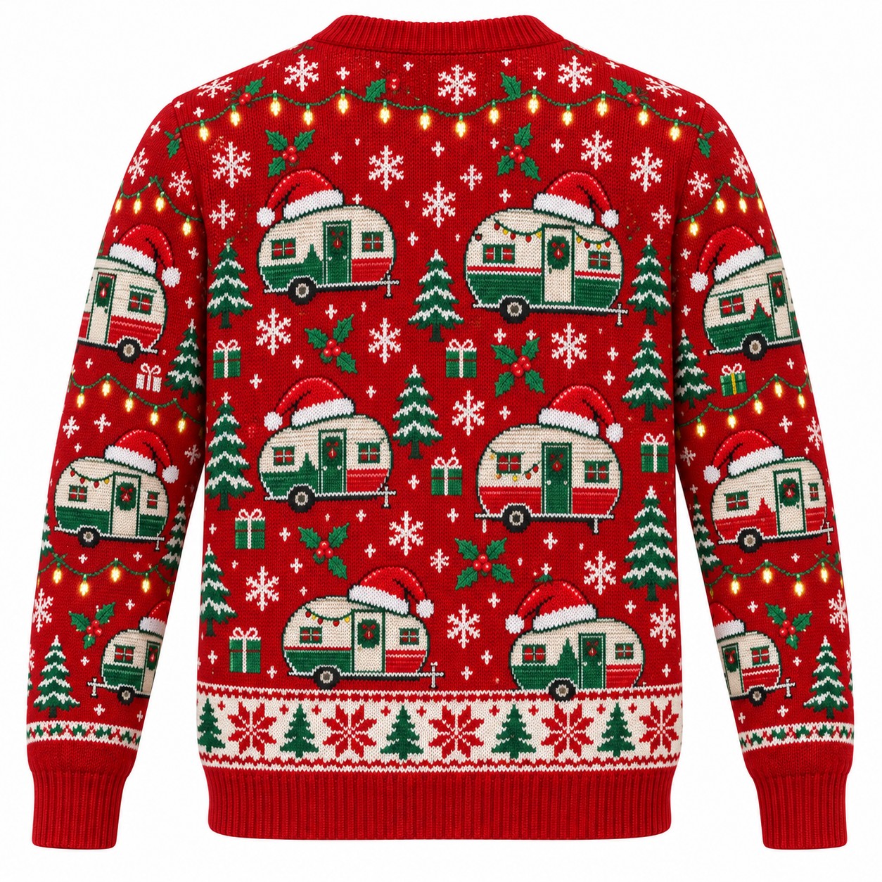 [popular-sweater:PX-09-17:back] Vintage Trailer Christmas Ugly Christmas Sweatshirt - Back view