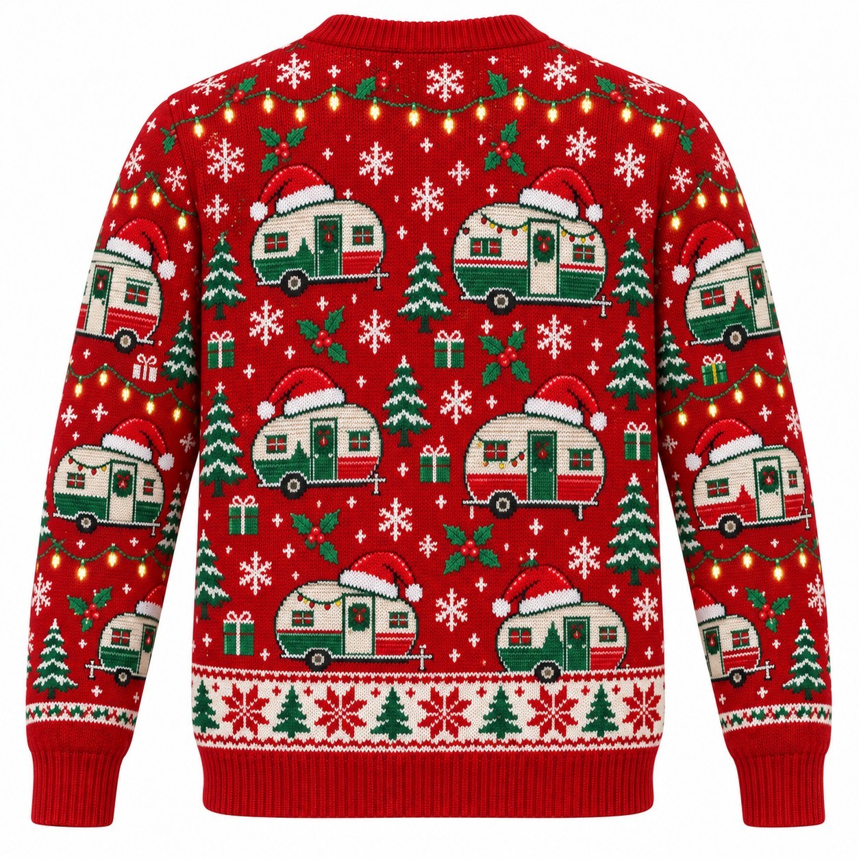 [popular-sweater:PX-09-17:back] Vintage Trailer Christmas Ugly Christmas Sweatshirt - Back view