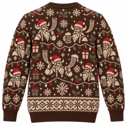 [popular-sweater:PX-10-07:back] Skol Christmas Horn Mugs Ugly Christmas Sweatshirt - Back view