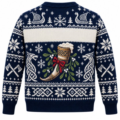 [popular-sweater:PX-10-11:back] Mead And Mistletoe Ugly Christmas Sweatshirt - Back view