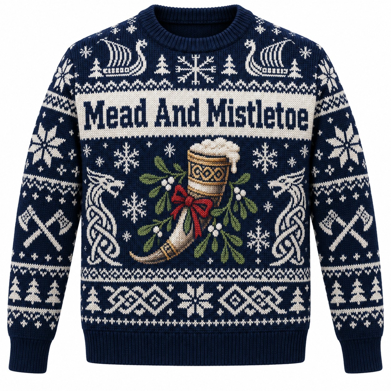 [popular-sweater:PX-10-11:front] Mead And Mistletoe Ugly Christmas Sweatshirt - Front view