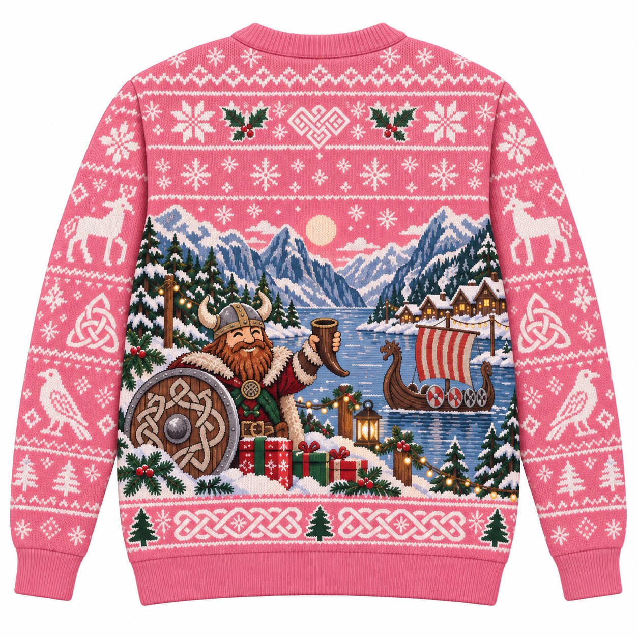 [popular-sweater:PX-10-14:back] Norse Knot Christmas Ugly Christmas Sweatshirt - Back view