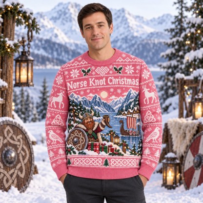 [popular-sweater:PX-10-14:male] Norse Knot Christmas Ugly Christmas Sweatshirt - Male view